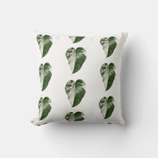 Variegated Monstera Heart Leaf Botanical Cushion