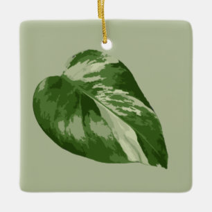 Variegated Monstera Leaf Ornament