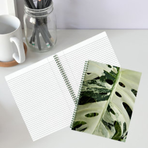 Variegated Monstera Plant Floral Notebook