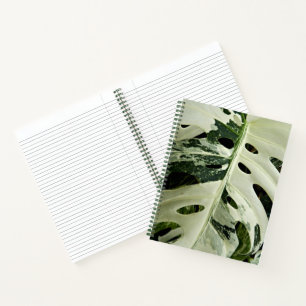 Variegated Monstera Plant Floral Notebook