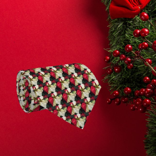 Variegated Poinsettia Pattern Holiday Tie (In Situ Holiday)