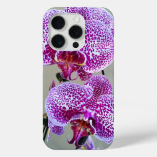 Variegated Purple Orchid Close-Up Photograph iPhone 15 Pro Case