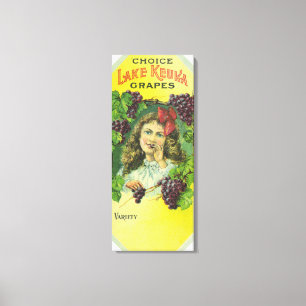 Variety Choice Lake Keuka Grapes Label Canvas Print
