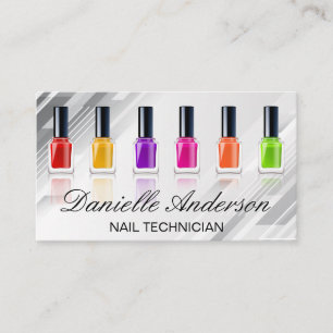 Variety Coloured Nail Polish   Manicure Business Card