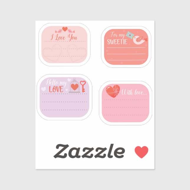 Variety I Love You Sticky Note Stickers (Sheet)