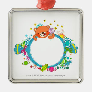 Variety of candies metal tree decoration