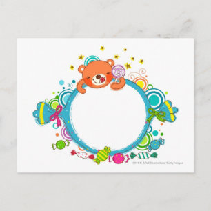 Variety of candies postcard