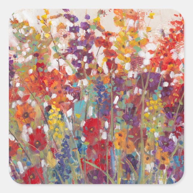 Variety of Flowers Square Sticker (Front)