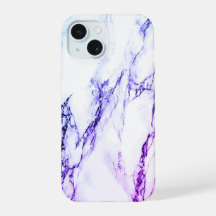 Variety of Purples and Blueish Vein Marble Look iPhone 15 Case