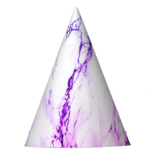 Variety of Purples and Blueish Vein Marble Look Party Hat