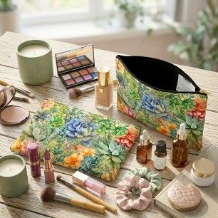 Variety Of Succulents Accessory Pouch