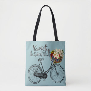 Variety the spice of life bike sea foam tote bag