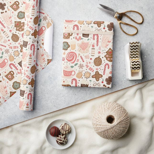 Various Candy and Christmas Sweets  Wrapping Paper (Crafts)