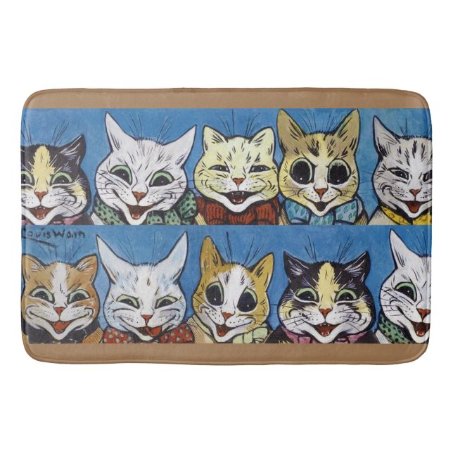 Various Cats Looking Out, Louis Wain Bath Mat (Front)