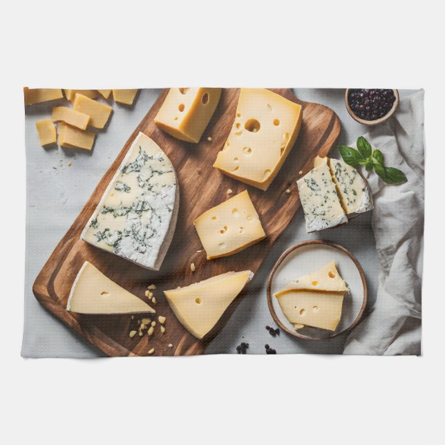 Various cheese tea towel (Horizontal)