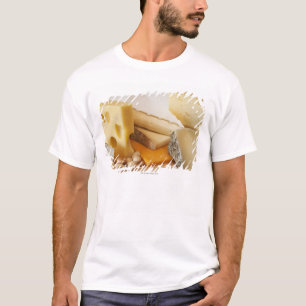 Various cheeses on chopping board T-Shirt