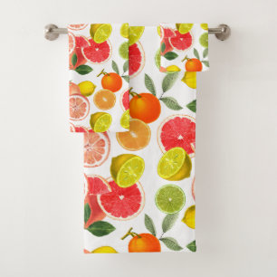 Various Citrus Fruits  Bath Towel Set