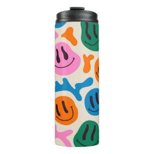 Various colorful melting smiling Faces. Lava lamp, Thermal Tumbler