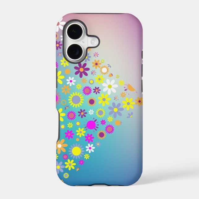 Various coloured flowers iPhone Case (Back)