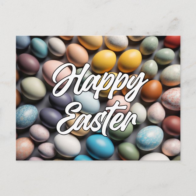 Various Colourful Easter Eggs Postcard (Front)