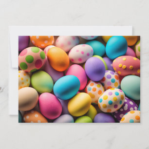 Various Colourful Happy Easter Eggs Holiday Card
