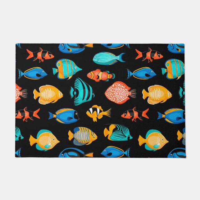 Various colourful tropical fish pattern doormat (Front)