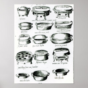 Various Cooking Vessels, 1570 Poster