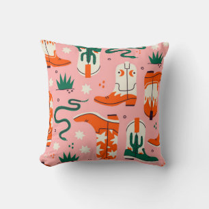 Various cowboy boots pattern cushion