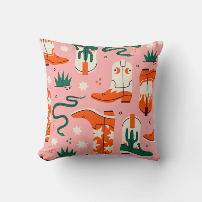 Various cowboy boots pattern cushion (Front)