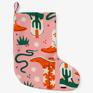Various cowboy boots pattern small christmas stocking