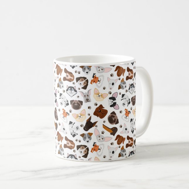 Various dog breeds pattern  coffee mug (Front Right)