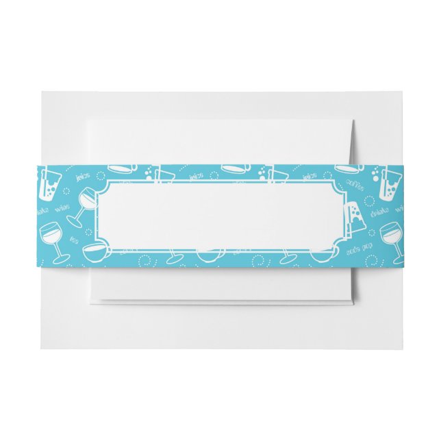 Various drinks invitation belly band (Front Example)