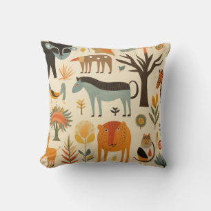 Various fantasy animals and plants cushion