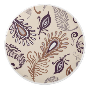 Various Feather Pattern Ceramic Knob