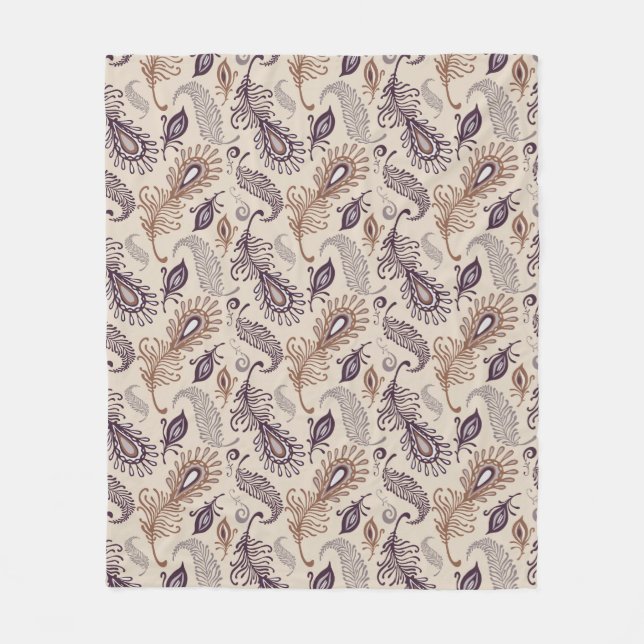 Various Feather Pattern Fleece Blanket (Front)