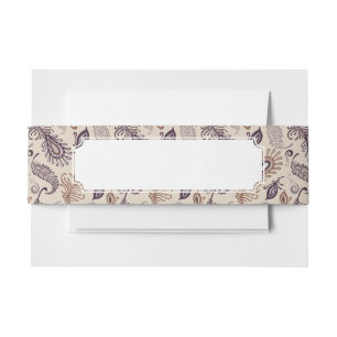 Various Feather Pattern Invitation Belly Band
