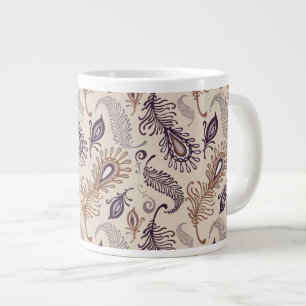 Various Feather Pattern Large Coffee Mug