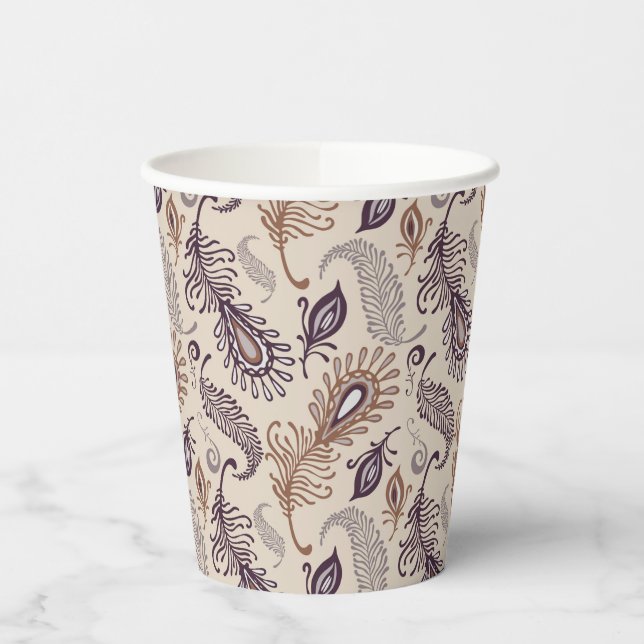 Various Feather Pattern Paper Cups (Left)