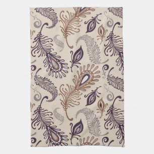 Various Feather Pattern Tea Towel