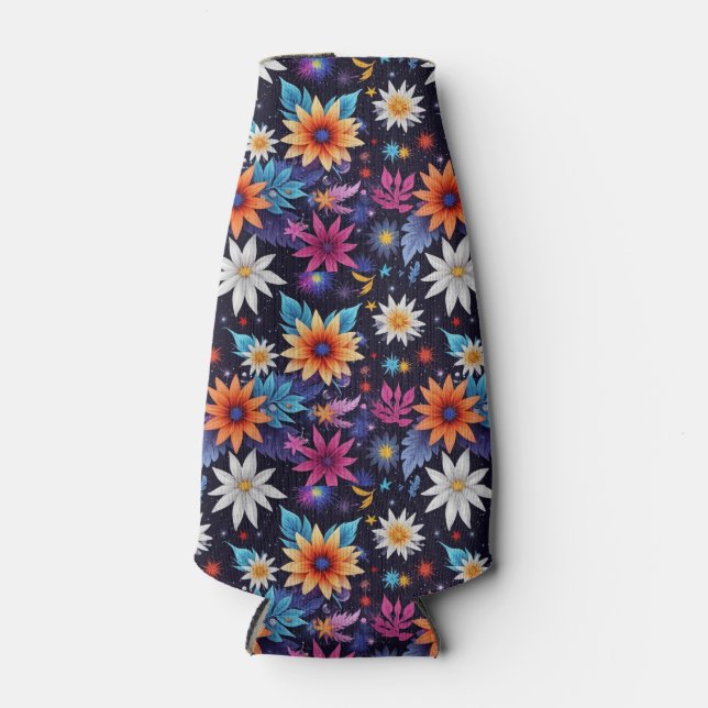 Various Flowersin Shades Pattern-24192 Bottle Cooler (Front)