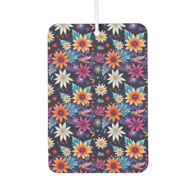 Various Flowersin Shades Pattern-24192 Car Air Freshener (Front)