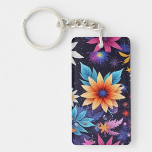 Various Flowersin Shades Pattern-24192 Key Ring