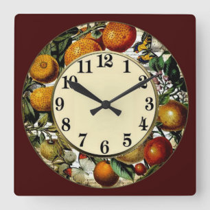Various Fruits Square Wall Clock