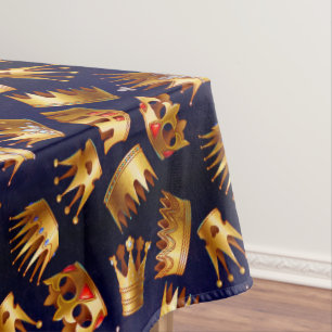Various gold crowns pattern tablecloth