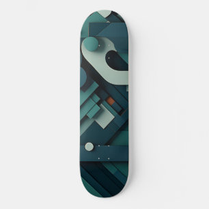 Various green shapes layered skateboard