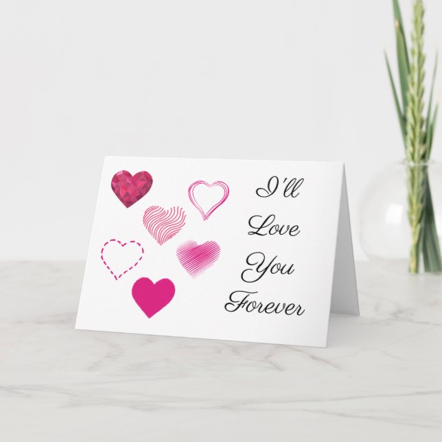 Various heart designs with Custom Message Card (Front)