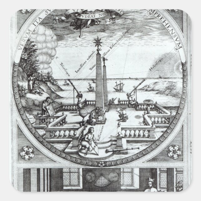 Various methods of observing sunspots square sticker (Front)