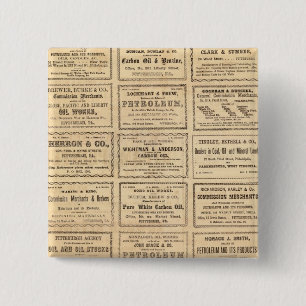 Various oil advertisements 15 cm square badge