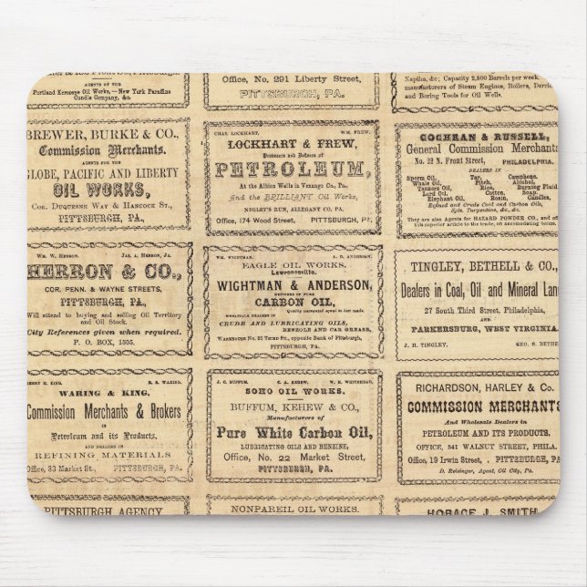 Various oil advertisements mouse pad (Front)