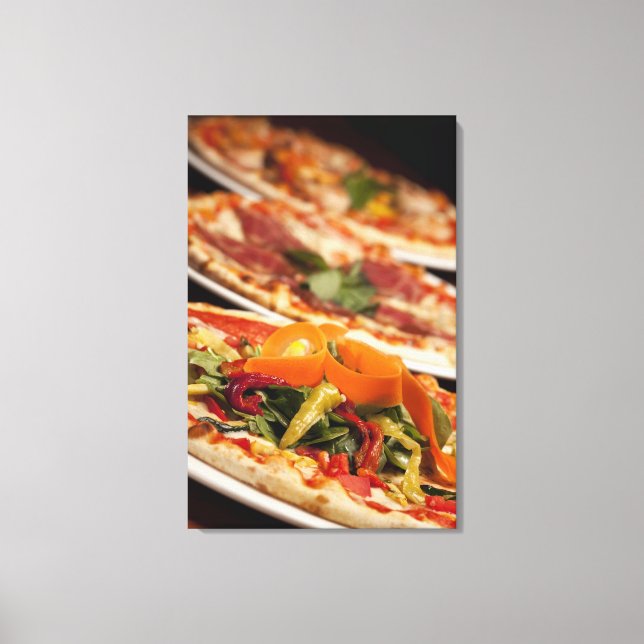 Various Pizza and Toppings Canvas Print (Front)
